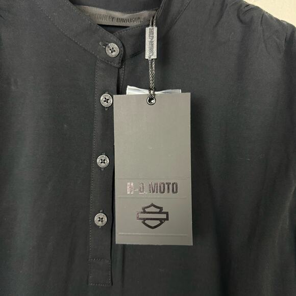 Harley-Davidson NWT Women's Stretch Rayon Short Sleeve Logo Popover Shirt - Picture 7 of 11